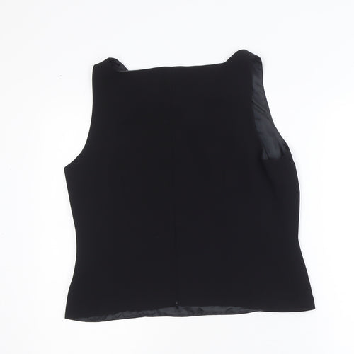 Lady H Women Black Sleeveless Basic Polyester Blouse Size 16