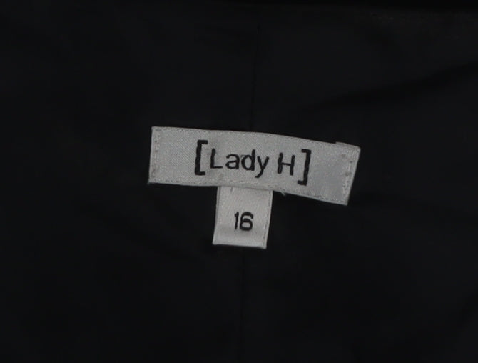 Lady H Women Black Sleeveless Basic Polyester Blouse Size 16