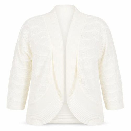 Julipa Women’s Ivory Plus Size 16/18 Open-Knit Cardigan