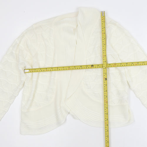 Julipa Women’s Ivory Plus Size 16/18 Open-Knit Cardigan