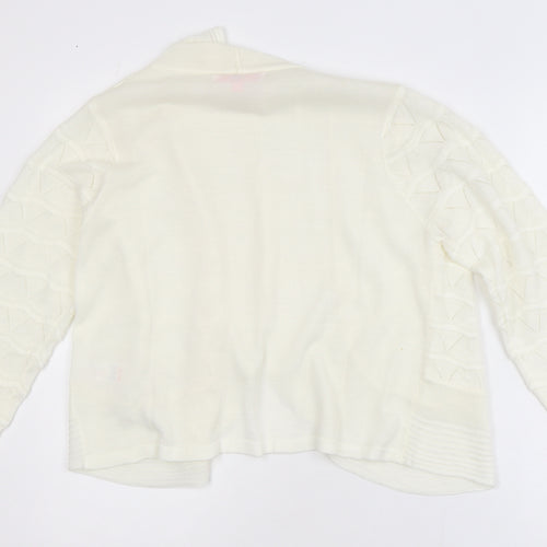 Julipa Women’s Ivory Plus Size 16/18 Open-Knit Cardigan