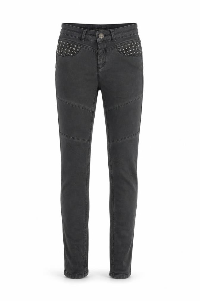 Front view of MOS MOSH Women's Black Skinny Jeans, size 24, Studded Pockets