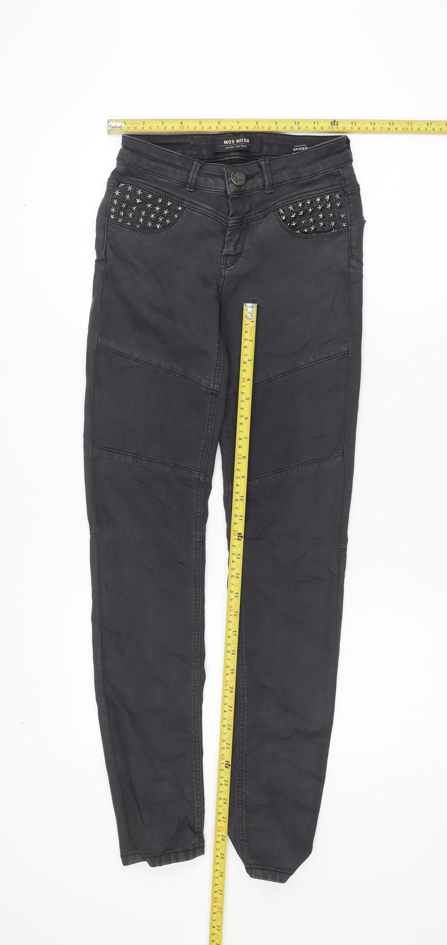 MOS MOSH Women's Black Skinny Jeans Size 24 Studded Pockets
