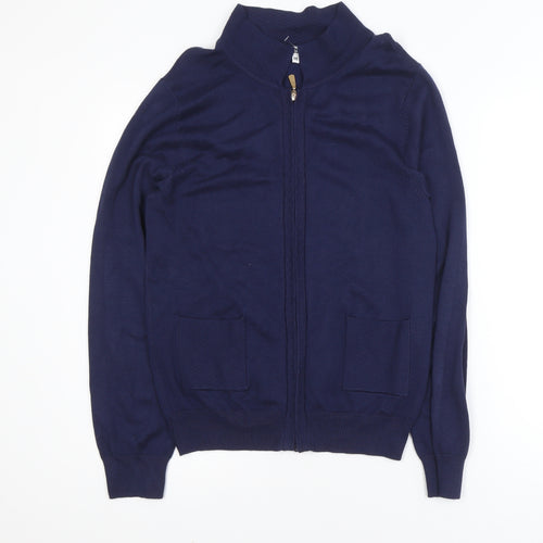 Shaws Department Stores Men's Blue Full Zip High Neck Jumper M