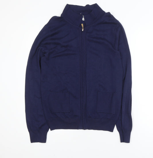 Shaws Department Stores Men's Blue Full Zip High Neck Jumper M