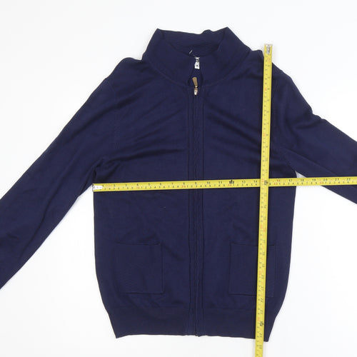 Shaws Department Stores Men's Blue Full Zip High Neck Jumper M