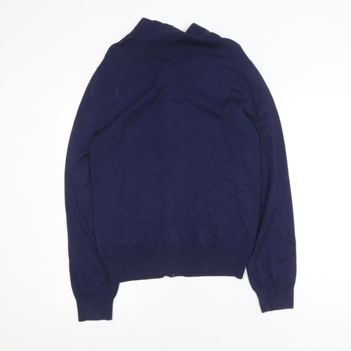 Shaws Department Stores Men's Blue Full Zip High Neck Jumper M