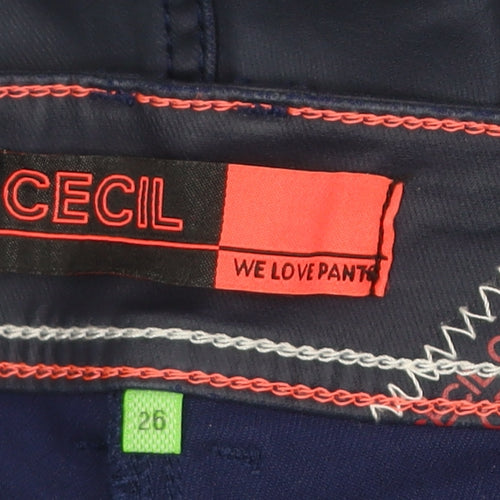 Cecil Women Blue Slim Fit Chino Trousers Size 26