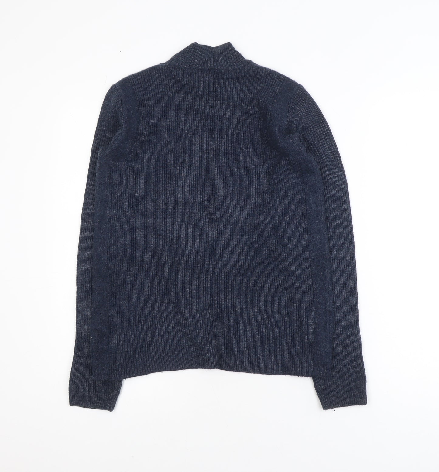 VILA Unisex Blue XS Ribbed Mock Neck Pullover Jumper