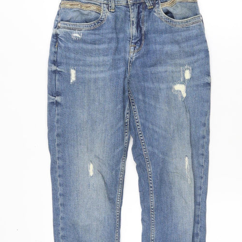 MOS MOSH Women's Blue Distressed Boyfriend Jeans Size 24