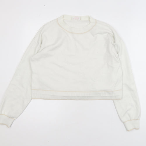 Savida Women Ivory Knit Crew Neck Pullover Jumper Size 14