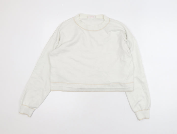 Savida Women Ivory Knit Crew Neck Pullover Jumper Size 14