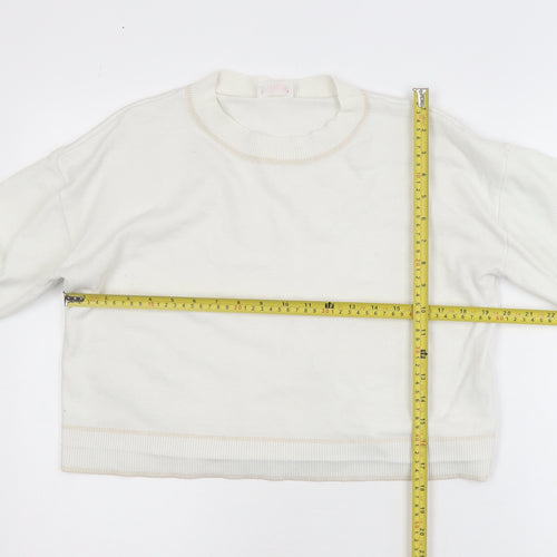 Savida Women Ivory Knit Crew Neck Pullover Jumper Size 14