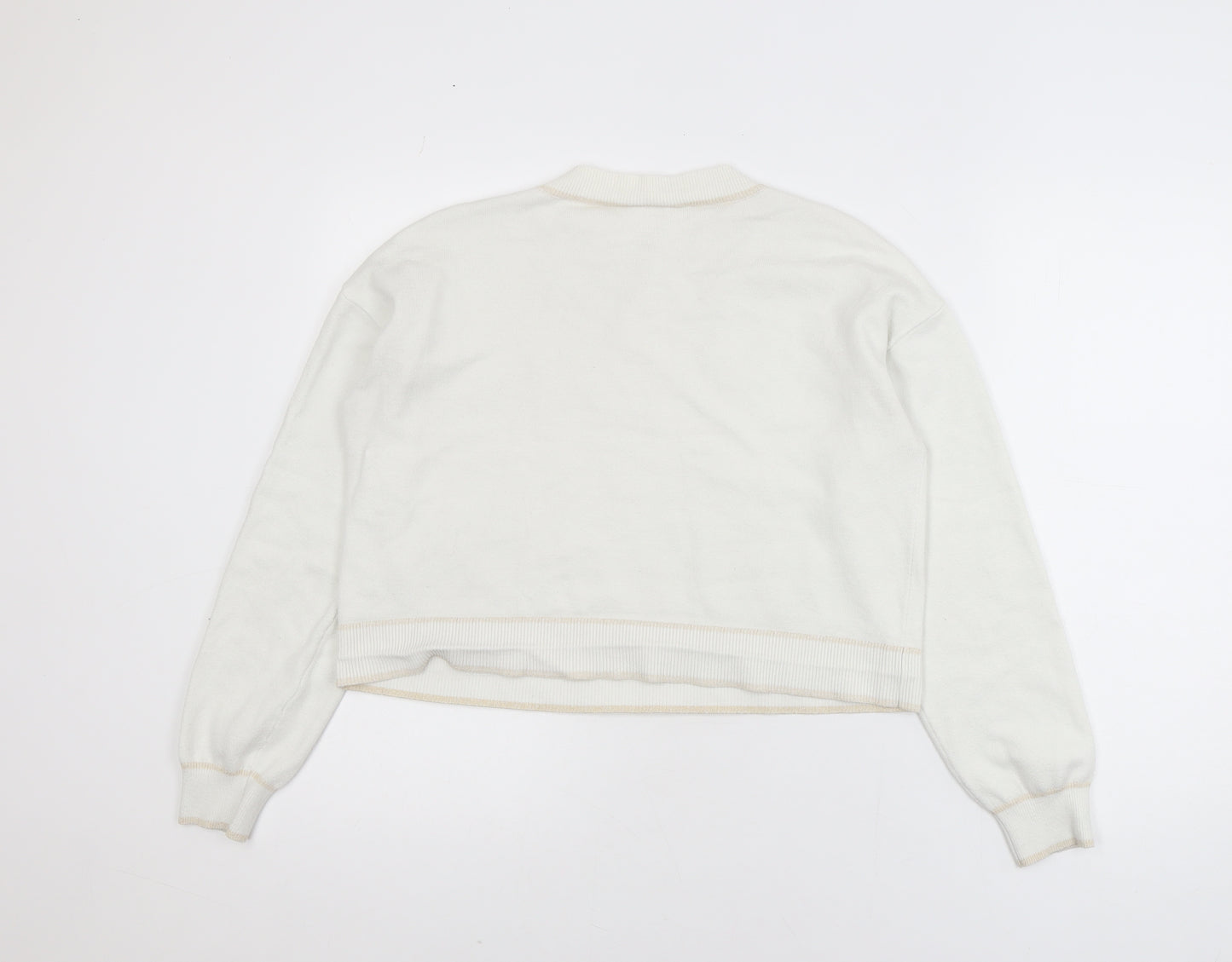 Savida Women Ivory Knit Crew Neck Pullover Jumper Size 14
