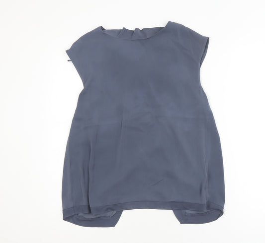 Oasis Women Blue Wrap Blouse UK 8 Sleeveless Top