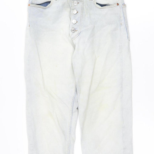 Poco by Pippa Women's Blue Button Crop Slim Fit Jeans Size 8S