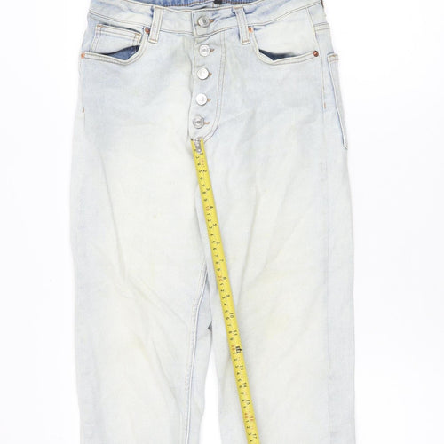 Poco by Pippa Women's Blue Button Crop Slim Fit Jeans Size 8S