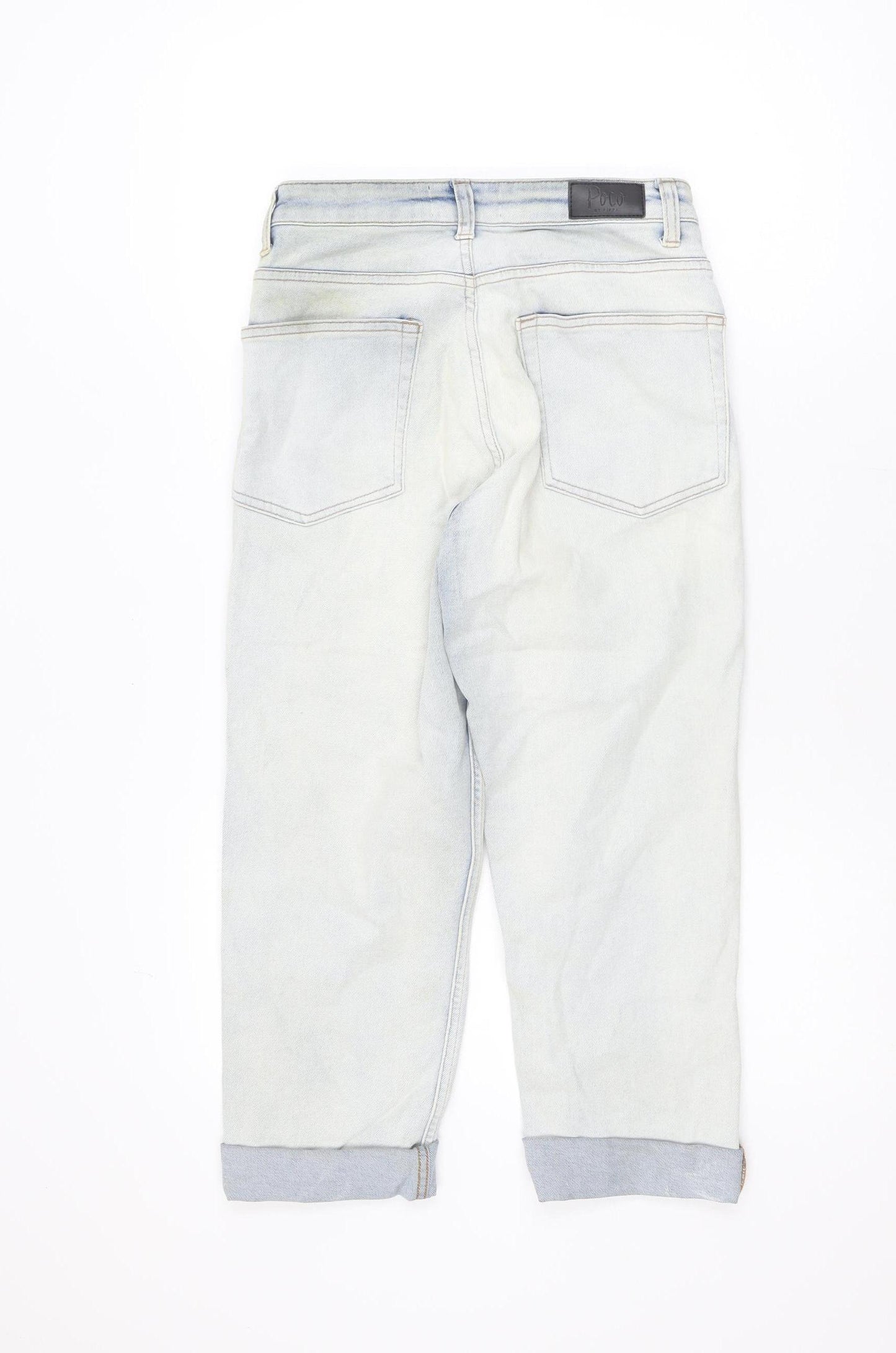 Poco by Pippa Women's Blue Button Crop Slim Fit Jeans Size 8S