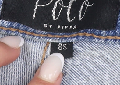 Poco by Pippa Women's Blue Button Crop Slim Fit Jeans Size 8S