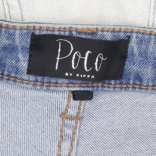 Poco by Pippa Women's Blue Button Crop Slim Fit Jeans Size 8S