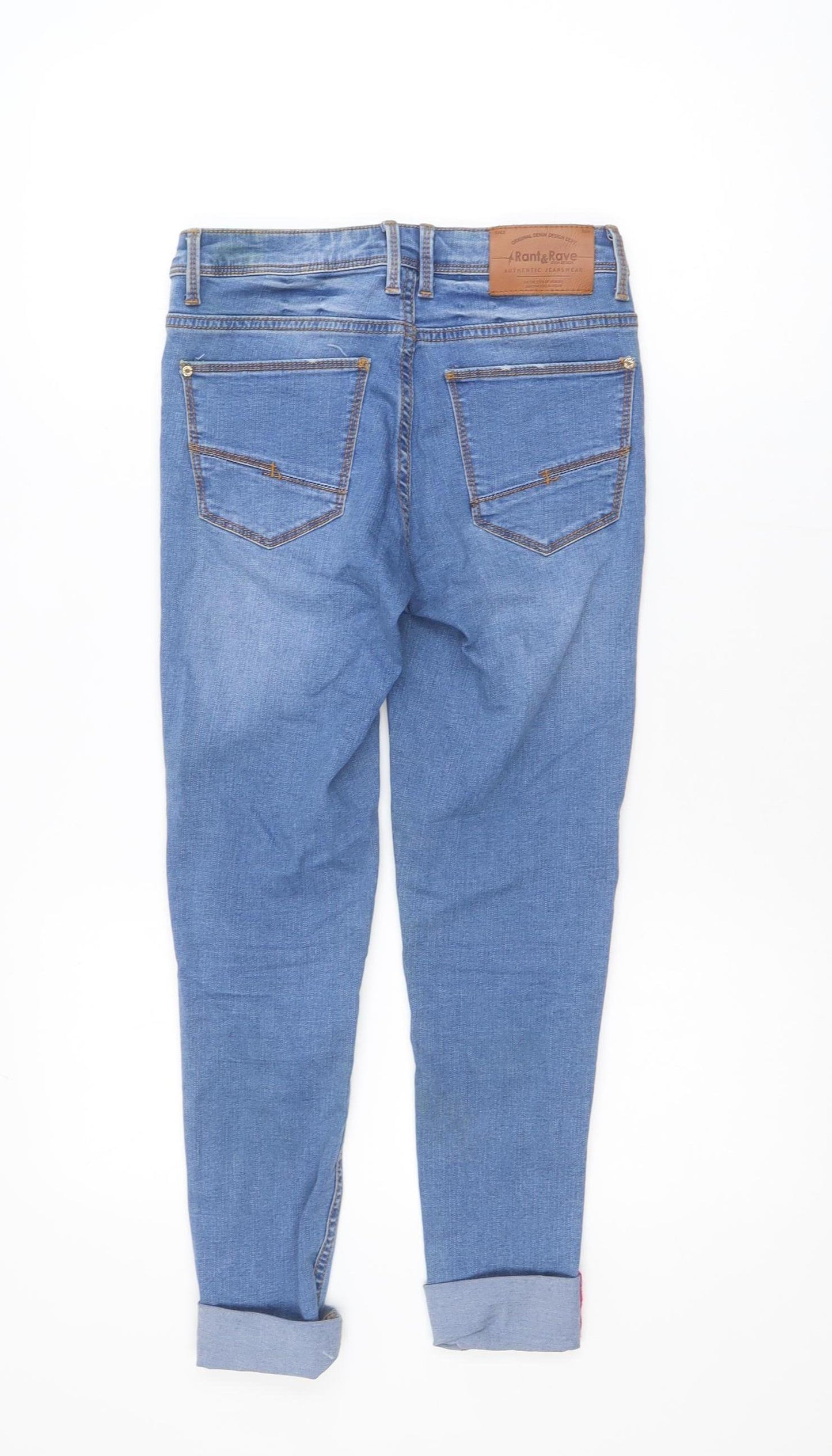 Rant & Rave Women Blue Jeans Size 8 Ankle Slim Fit Denim