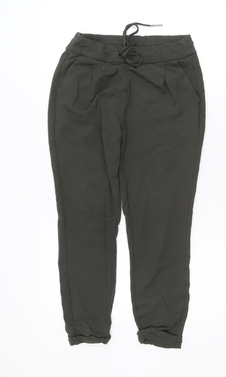 Vero Moda Women’s Green Jogger Trousers XS Regular Fit Pleated Viscose