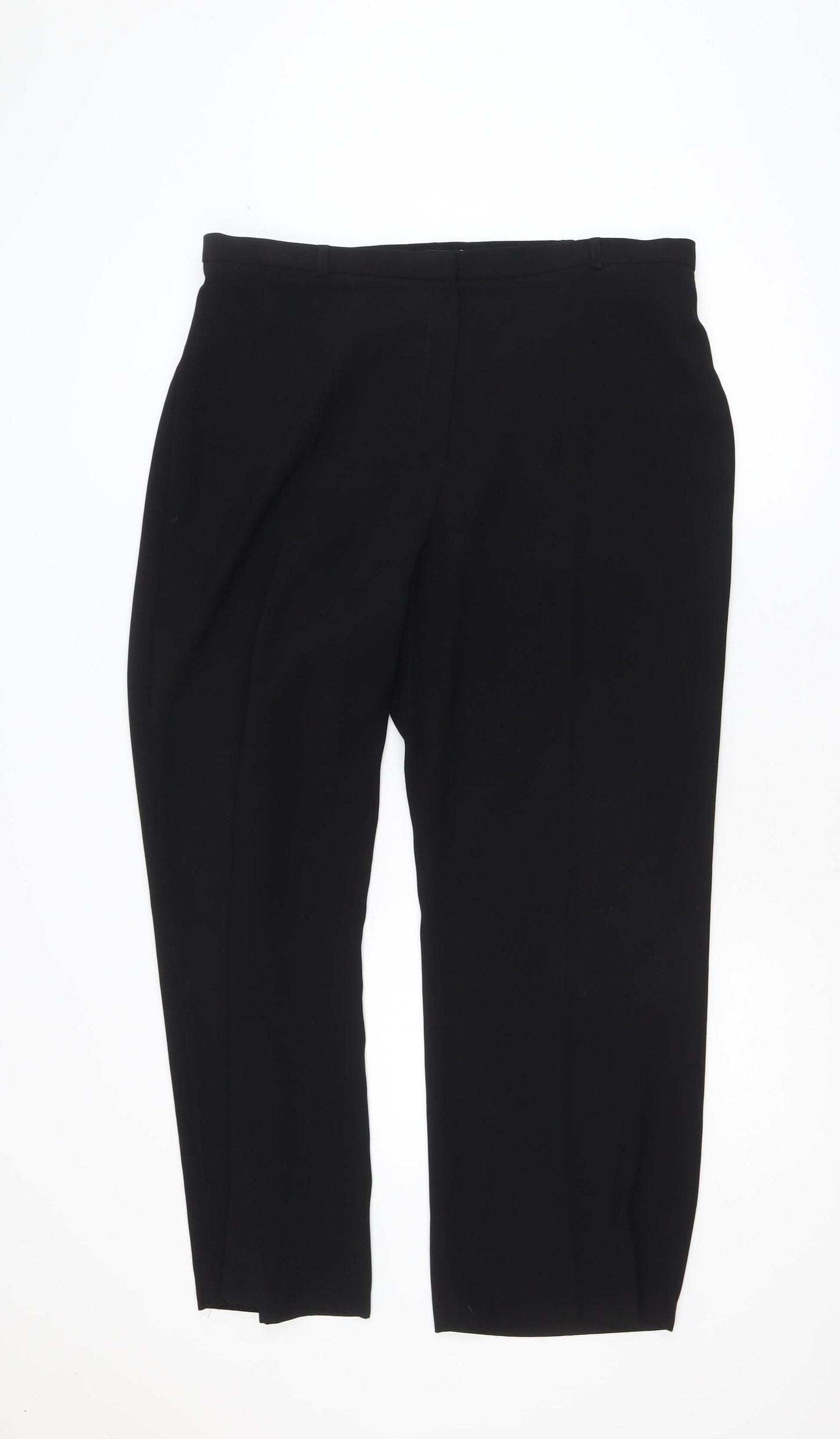 Dunnes Stores Womens Black Polyester Straight Leg Trousers Size 20