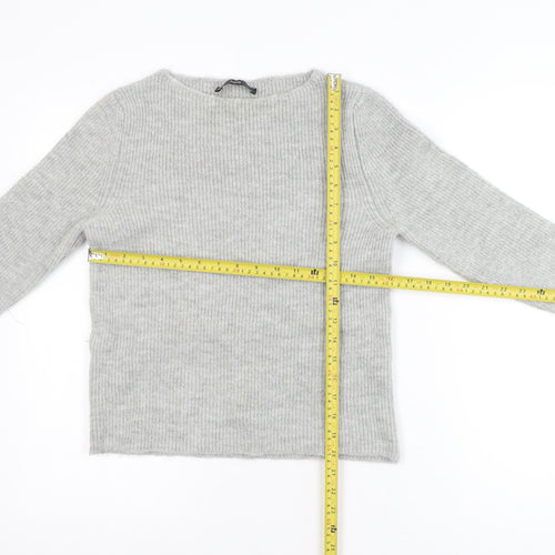 MNG Womens Grey Crew Neck Knit Pullover Jumper Size 12