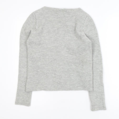 MNG Womens Grey Crew Neck Knit Pullover Jumper Size 12