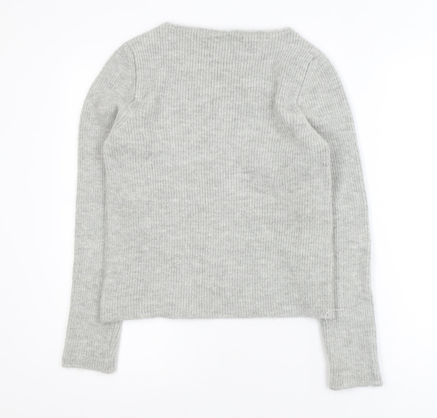MNG Womens Grey Crew Neck Knit Pullover Jumper Size 12