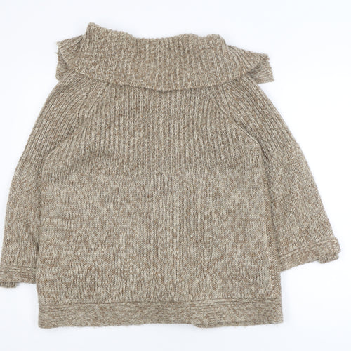Dunnes Women Beige Acrylic Knit Coatigan Size 14-16 Buttoned