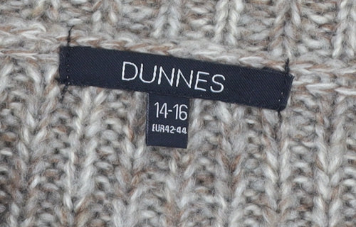 Dunnes Women Beige Acrylic Knit Coatigan Size 14-16 Buttoned