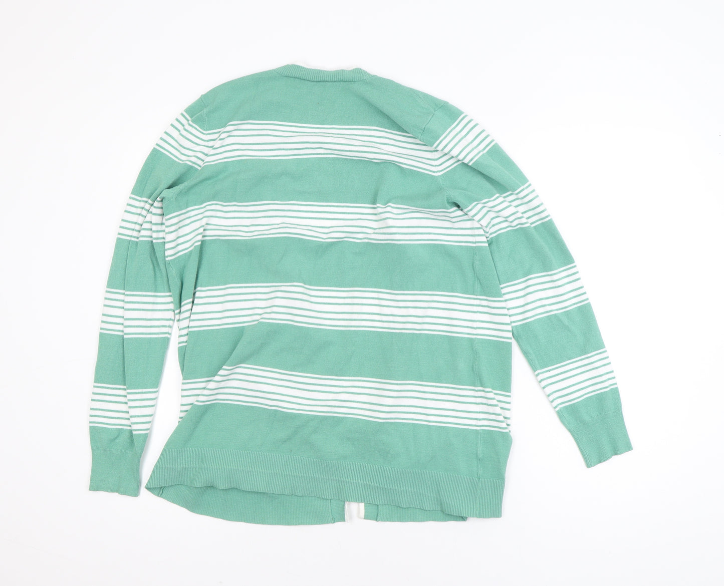 Verve Ami Women's Green Striped Long Sleeve Cardigan Size L