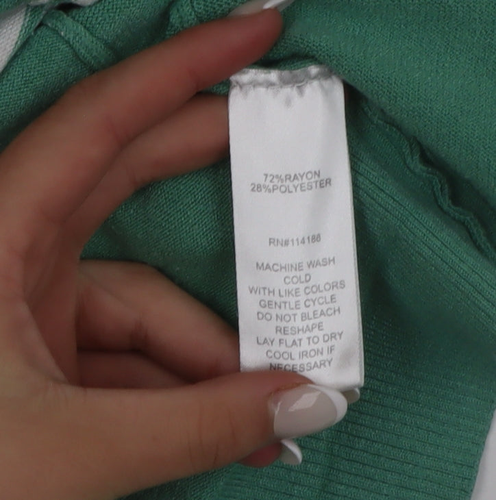 Verve Ami Women's Green Striped Long Sleeve Cardigan Size L