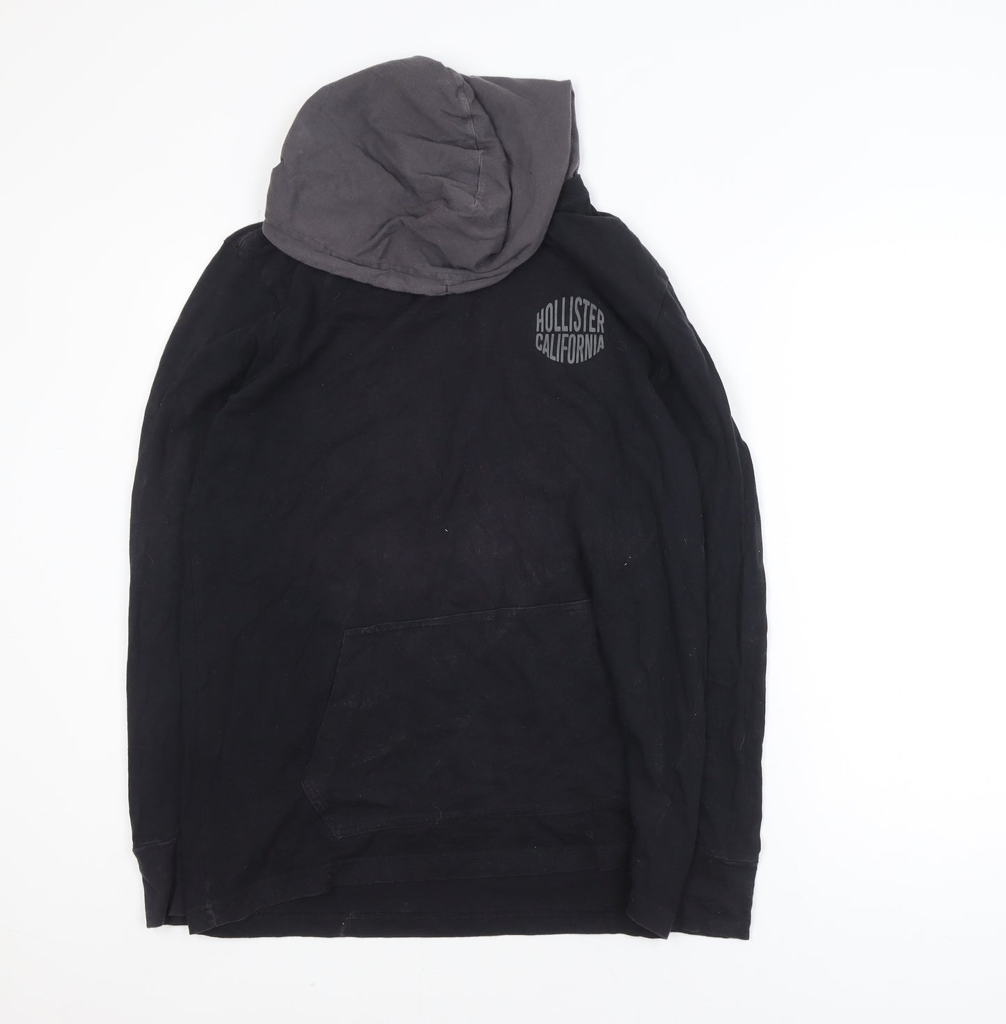 Hollister Men’s Black Pullover Hoodie M Logo Cotton Classic Fit