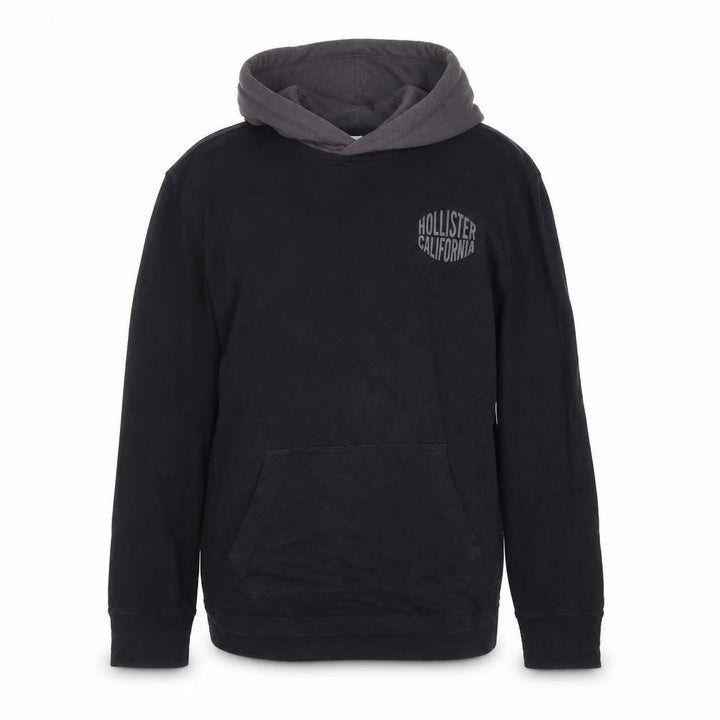 Hollister Men’s Black Pullover Hoodie M Logo Cotton Classic Fit