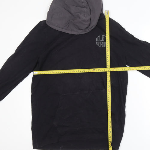 Hollister Men’s Black Pullover Hoodie M Logo Cotton Classic Fit