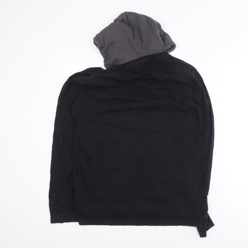 Hollister Men’s Black Pullover Hoodie M Logo Cotton Classic Fit
