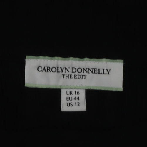 Carolyn Donnelly The Edit Women’s Black Shift Dress UK 16 3/4 Sleeve