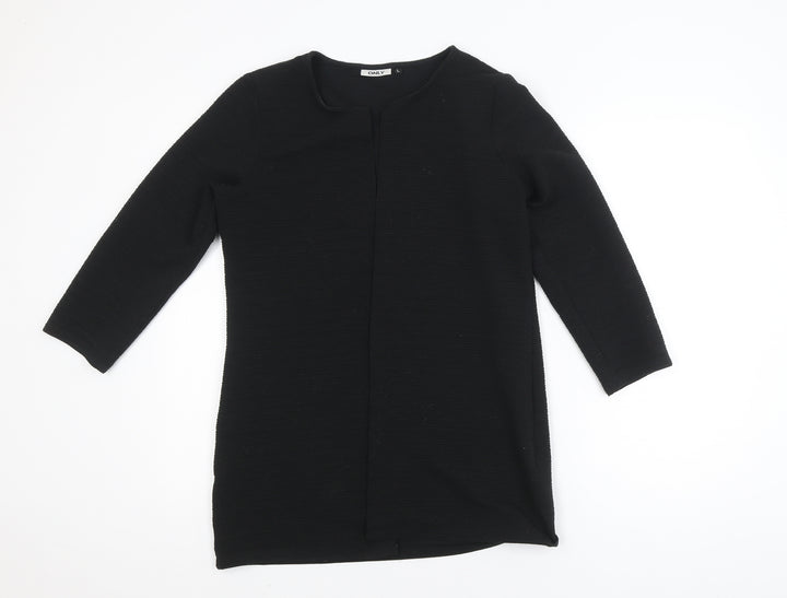 ONLY Women’s Black Tunic Blouse L 3/4 Sleeve Stretch Jersey