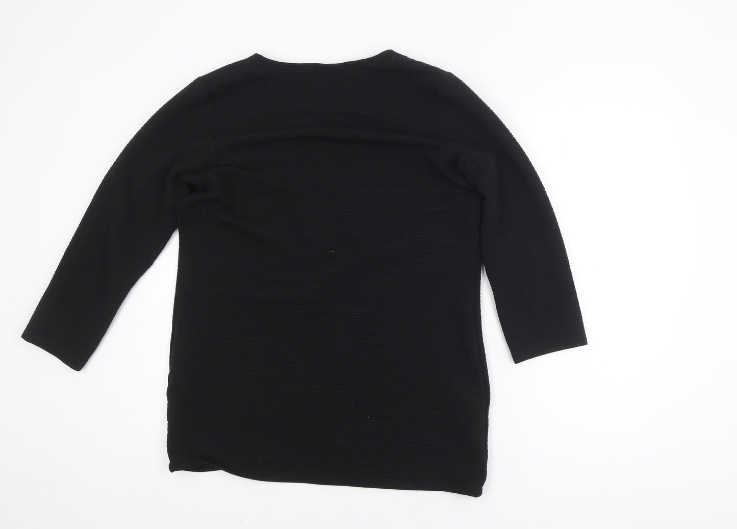 ONLY Women’s Black Tunic Blouse L 3/4 Sleeve Stretch Jersey