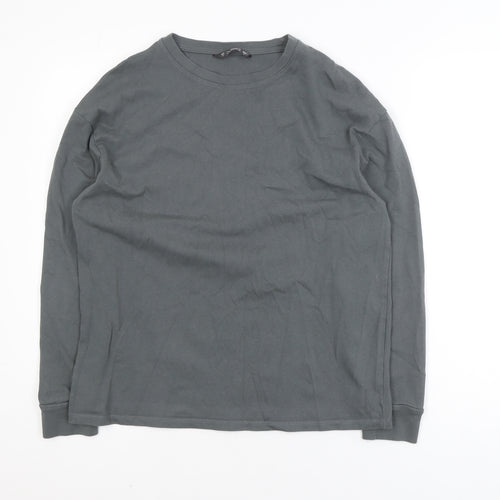 Dunnes Men's Grey Cotton Crew Neck Long Sleeve Pullover Jumper M