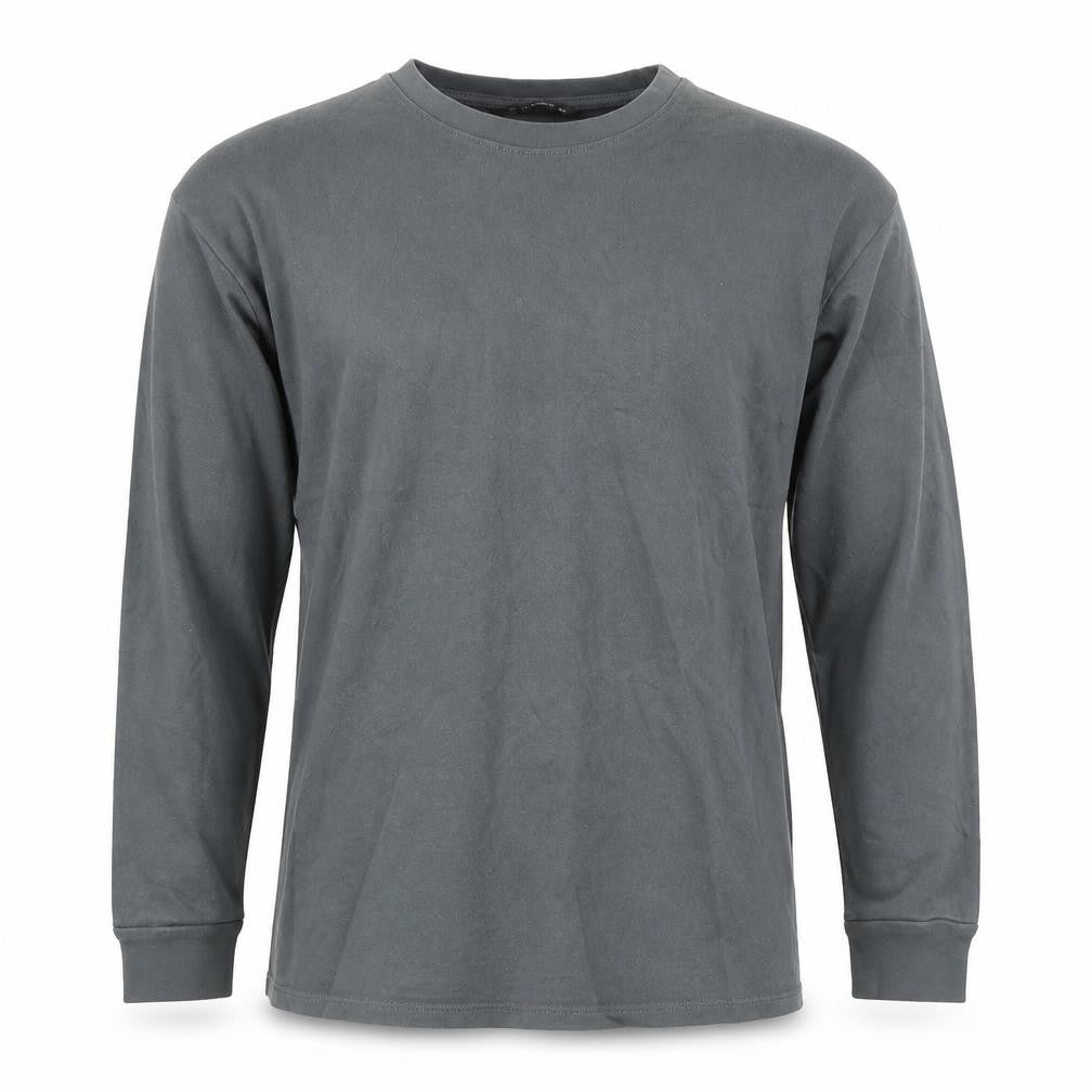 Front view of Dunnes Men's Grey Cotton Crew Neck Long Sleeve jumper M