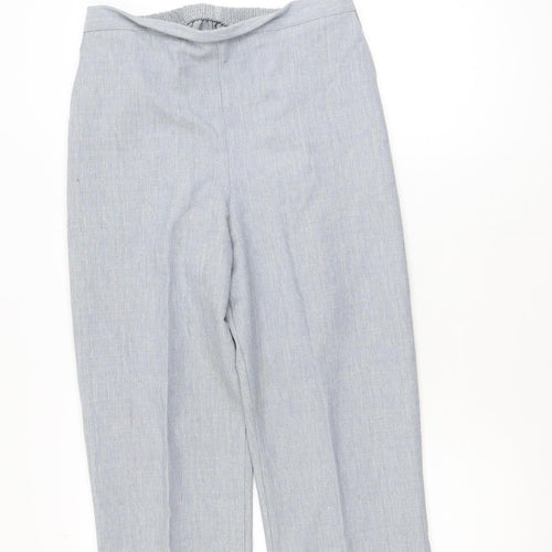 Bassini Women’s Grey Cropped Trousers Size 14 Polyester Elastic Waist