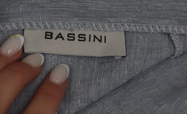 Bassini Women’s Grey Cropped Trousers Size 14 Polyester Elastic Waist