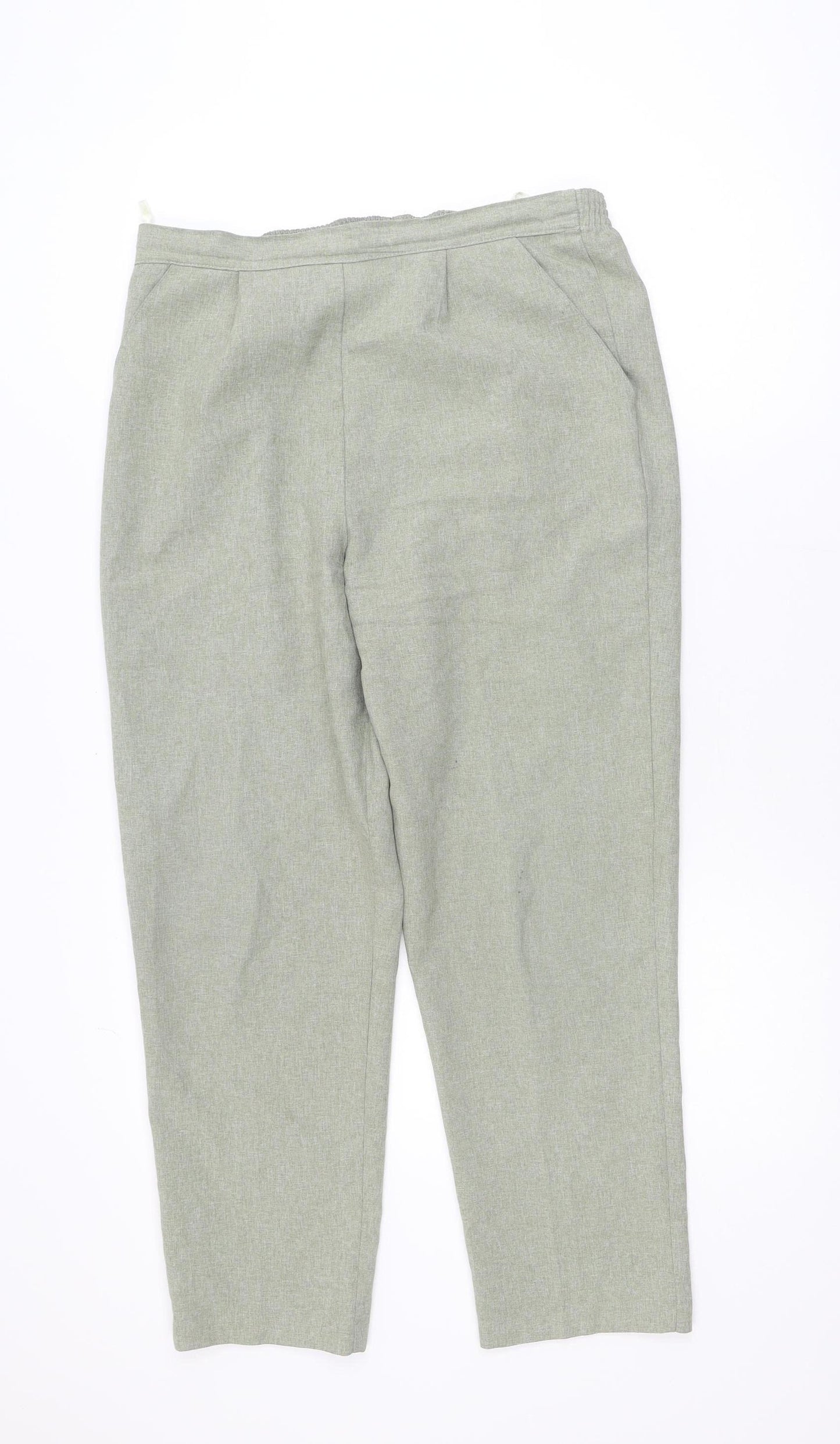 Classics Women’s Green Pleated Straight Trousers Size 14
