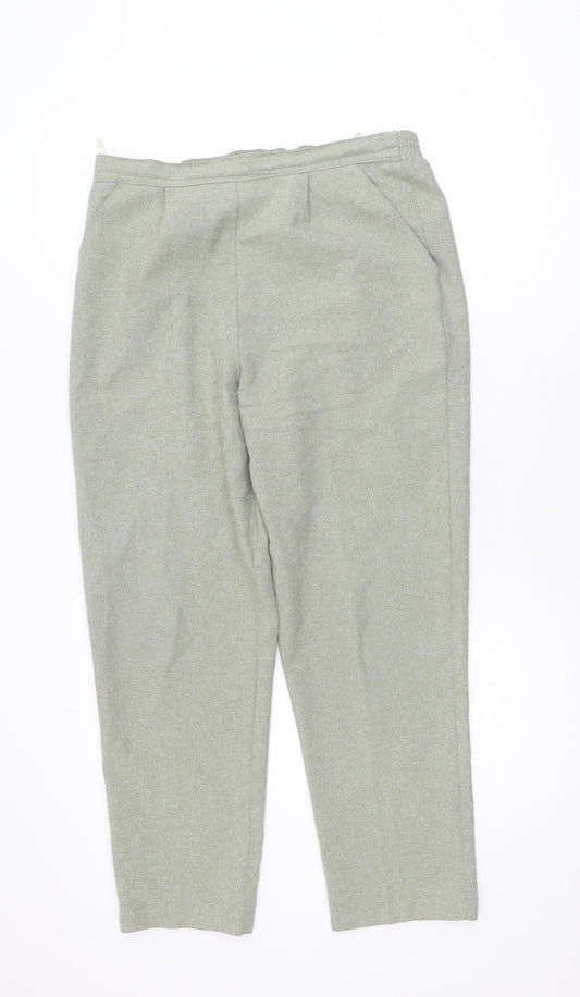Classics Women’s Green Pleated Straight Trousers Size 14