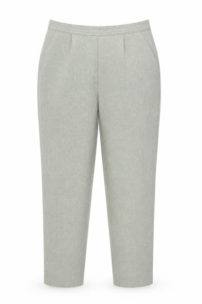 Front view of Classics Women’s Green Pleated Straight Trousers, size UK 14