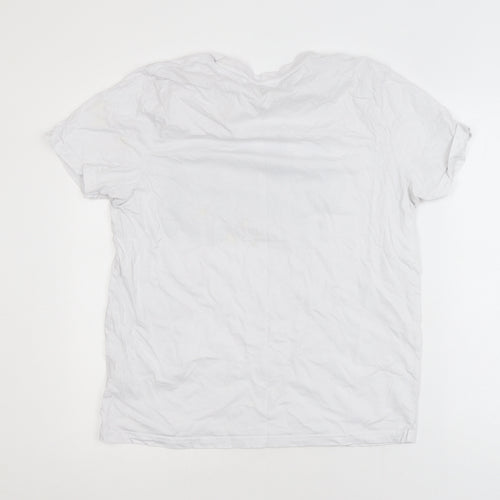Bench Men’s White Graphic City Print Cotton T-Shirt Size L