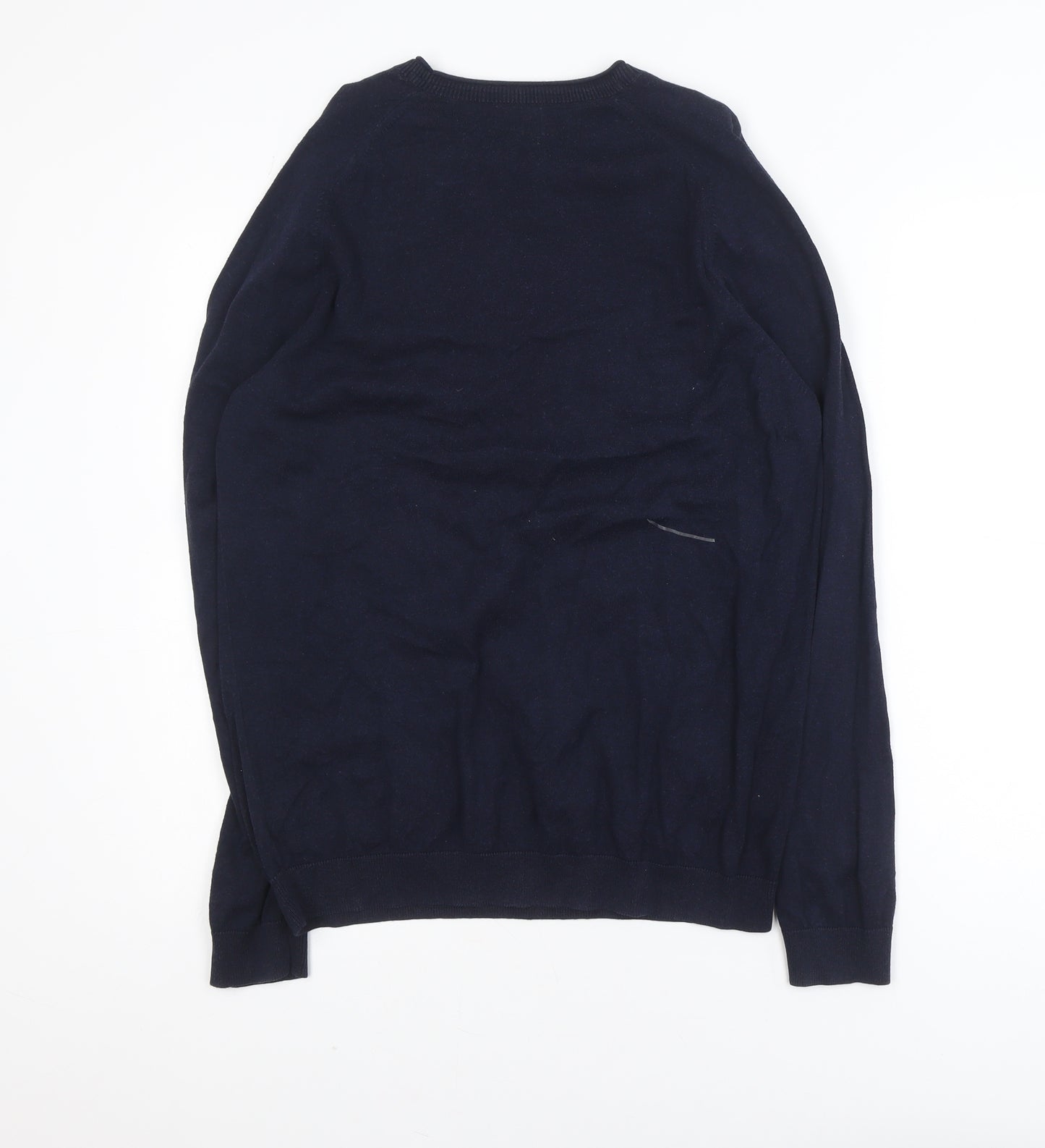 Next Men's Blue Cotton Blend Crew Neck Jumper Size M